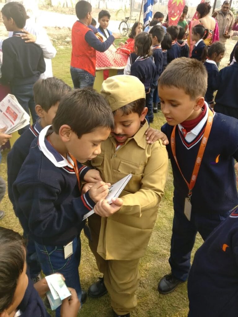 Students participating in a school activity at Ballia Jaipuria School
