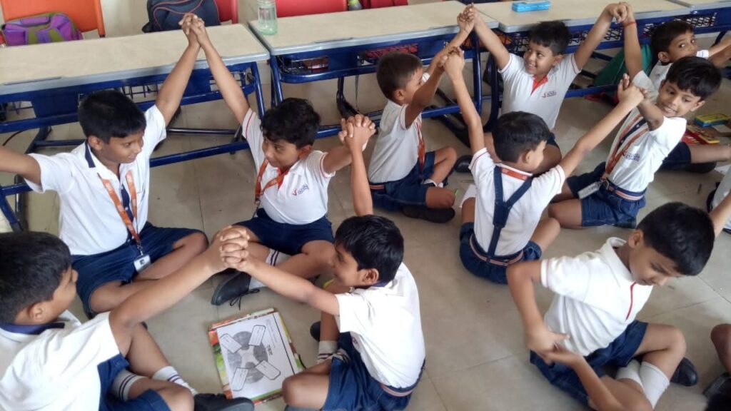 Students participating in a school activity at Ballia Jaipuria School