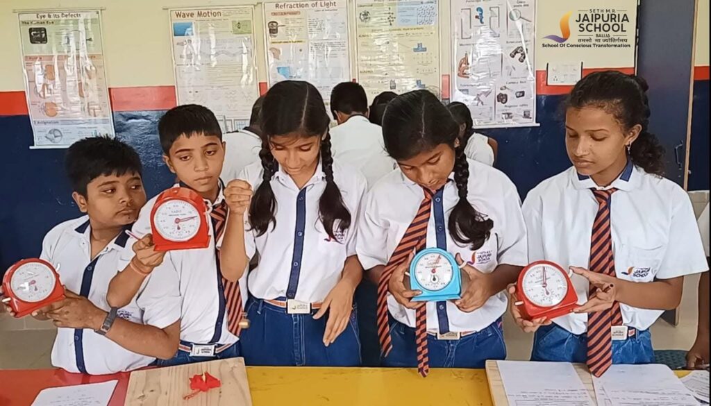 Students participating in a school activity at Ballia Jaipuria School
