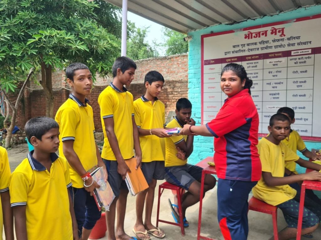 Students participating in a school activity at Ballia Jaipuria School