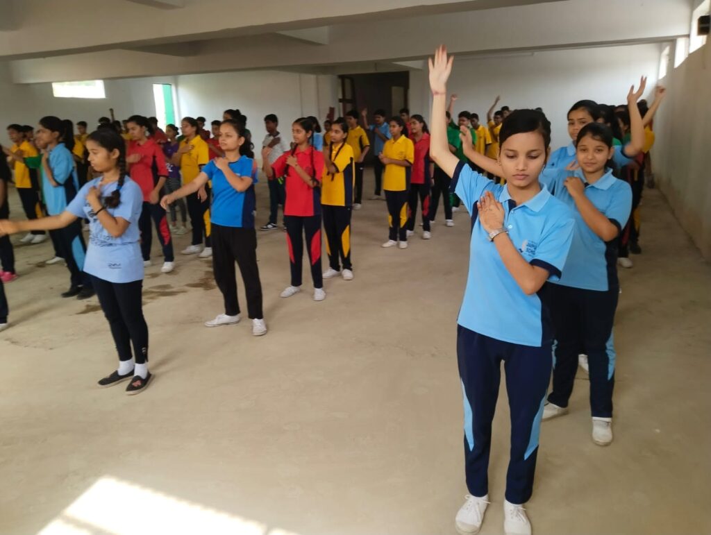 Students participating in a school activity at Ballia Jaipuria School