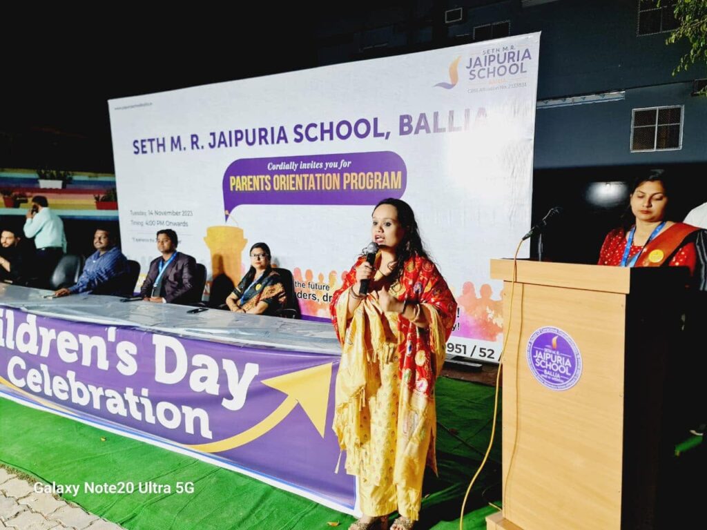 Students participating in a school activity at Ballia Jaipuria School