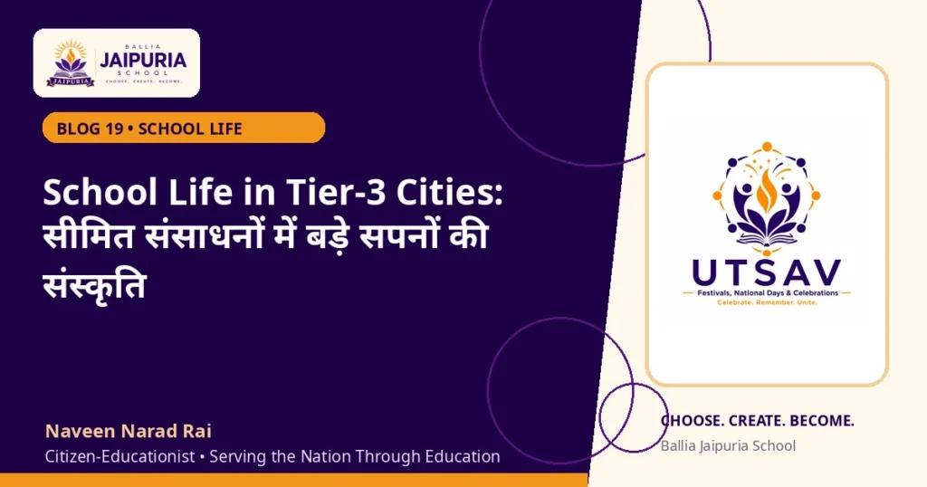 School Life in Tier-3 Cities: सीमित संसाधनों में बड़े सपनों की संस्कृति — Ballia Jaipuria School